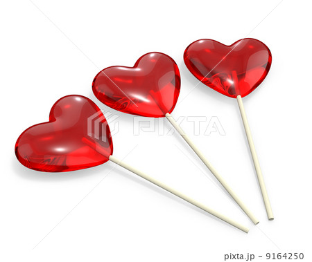 Three heart shaped lollipops 9164250