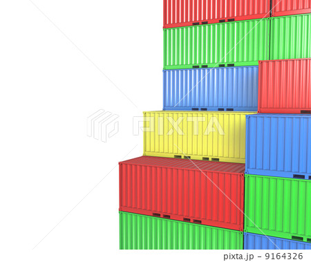 Group of freight containers, with blanks space Group of freight containers, with blanks space 9164326