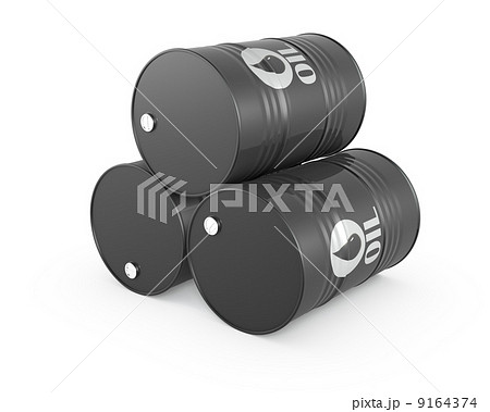 Pyramid of three oil barrels 9164374
