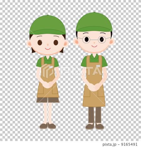 ファーストフード店の店員さん 男女  ファーストフード店の店員さん 男女  9165491