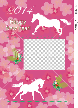 馬例證新年的卡片畫框 馬例證新年的卡片畫框 9166168
