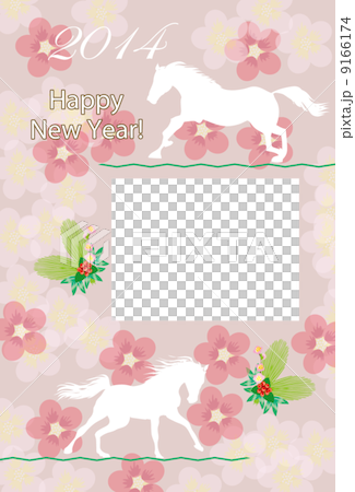 馬例證新年的卡片畫框 馬例證新年的卡片畫框 9166174