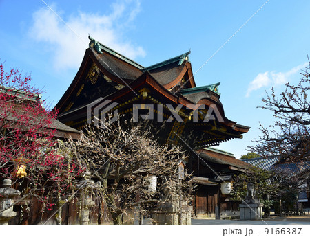 北野天満宮・三光門と梅 9166387