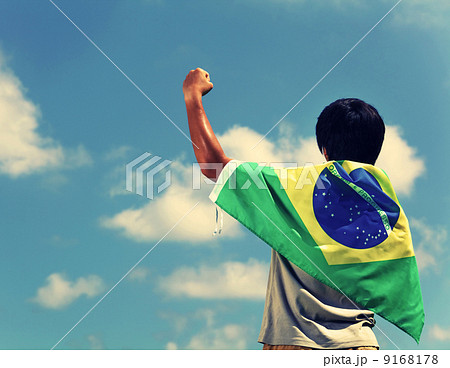 Excited man holding a brazil flag Excited man holding a brazil flag 9168178