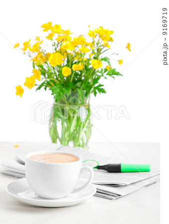 Morning coffee with newspaper 9169719