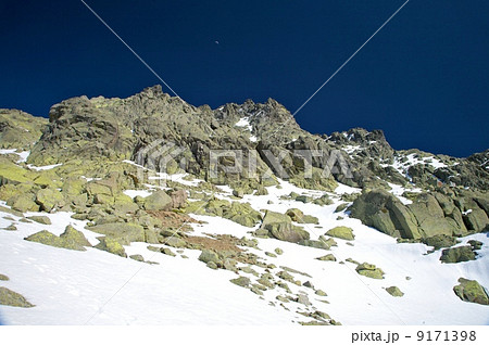 peak snow mountain with moon peak snow mountain with moon 9171398