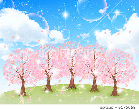 桜 桜の木 背景のイラスト素材
