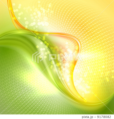 Abstract green and yellow waving background 9178082