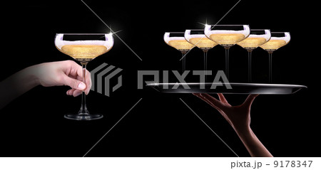 waiter hand with champagne 9178347