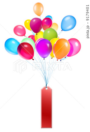 Labels hanging on color balloons Labels hanging on color balloons 9179401