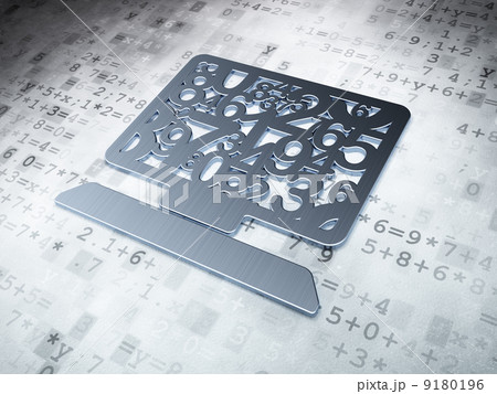 Education concept: Silver Computer Pc on digital background 9180196