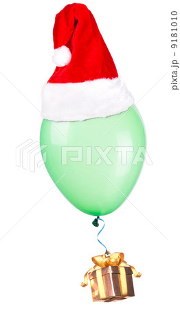 gift hanging on color balloons 9181010