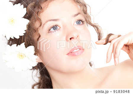 pretty woman with flower pretty woman with flower 9183048
