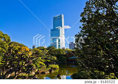 あべのハルカスと日本庭園 9183522
