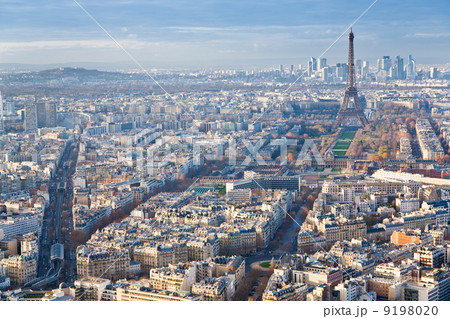 above view on Paris above view on Paris 9198020