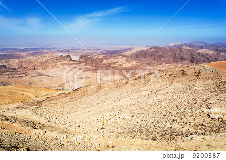 mountain panorama of Jordan near Petra 9200387