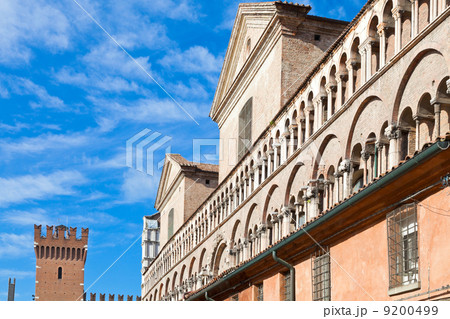fronton of Ferrara Duomo from piazza Trento Trieste 9200499