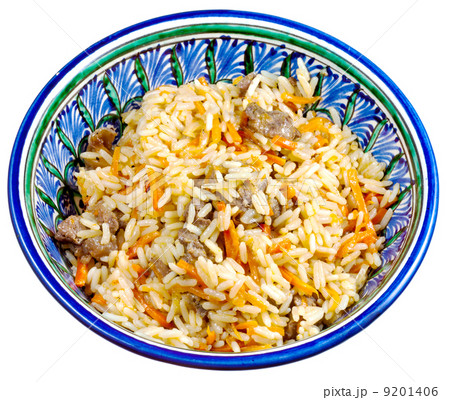 traditional asian pilaf in ceramic bowl traditional asian pilaf in ceramic bowl 9201406
