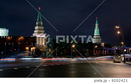 Towers of Moscow Kremlin at night 9202421