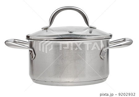 small stainless steel saucepan covered glass lid 9202932