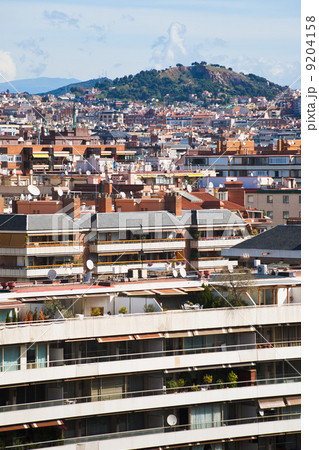 above view on living area Barcelona city 9204158