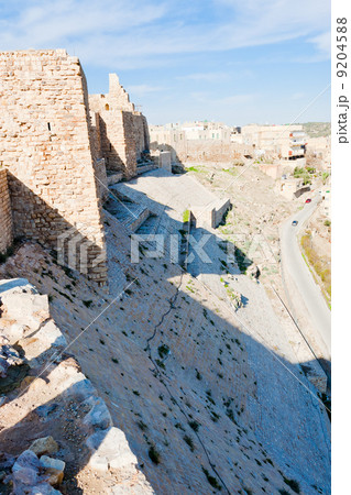 walls of crusader castle Kerak, Jordan 9204588