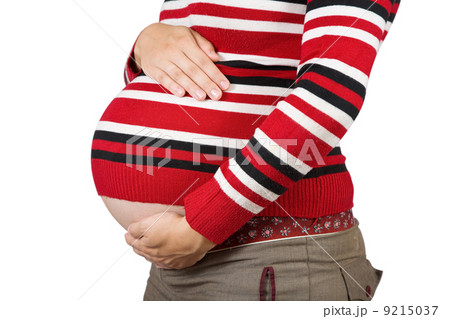 Belly of 9 months pregnant woman Belly of 9 months pregnant woman 9215037
