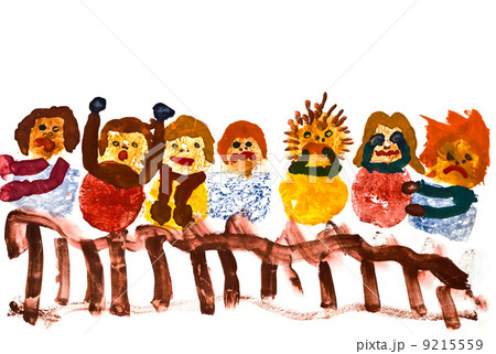 child's painting - children on performance 9215559