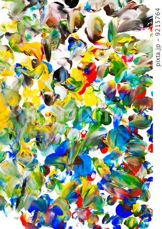 child's painting - abstract gouache spot 9215764