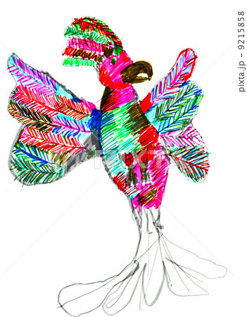 child's drawing - pied parrot 9215858
