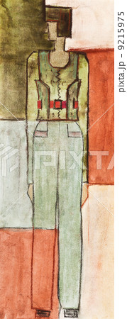 City woman in demi-season clothing 9215975