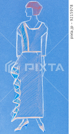 sketch of women casual and home clothing 9215978