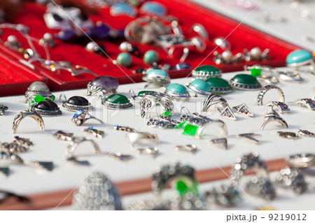 Rings on jewelry counter 9219012