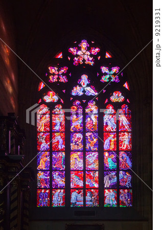 stained-glass window in Saint Vitus Cathedral 9219331