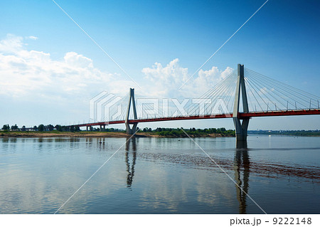 Murom bridge through Oka River Murom bridge through Oka River 9222148