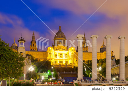 National Palace of Montjuic in evening 9222599