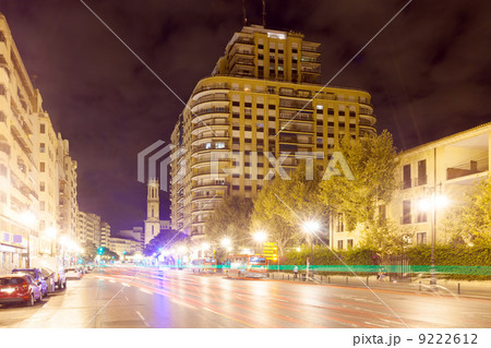 City street in night. Valencia City street in night. Valencia 9222612