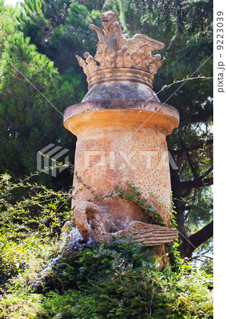 Sculpture at Labyrinth Park of Horta in Barcelona 9223039