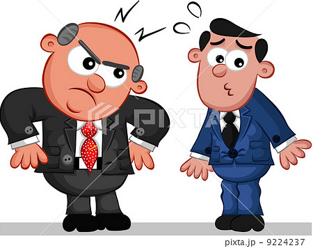 Business Cartoon - Boss Man Angry at Employee - Stock Illustration  [9224237] - PIXTA