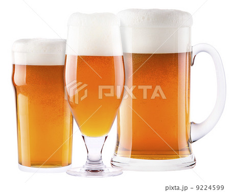 Frosty glass of light beer set isolated Frosty glass of light beer set isolated 9224599