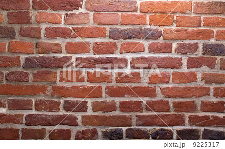 Weathered stained old brick wall 9225317