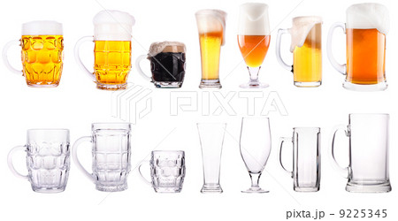 fresh beer collection full and empty glasses 9225345