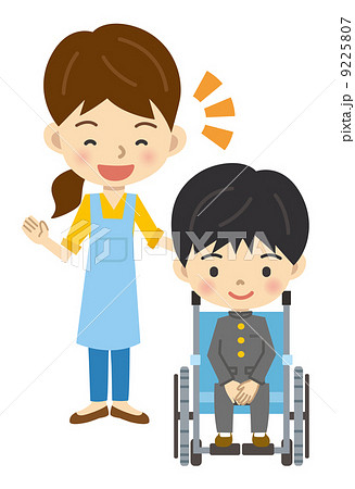 車椅子の男の子のイラスト素材 車椅子の男の子のイラスト素材