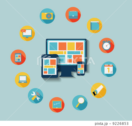 Modern Flat Icon Set for Web and Mobile Application With Compute 9226853