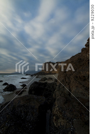 Rocky beach on a sunny day in Malibu California 9229030
