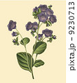 purple flower on a yellow background 9230713