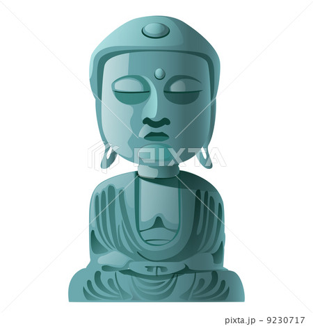 funny stone statue of Buddha on a white background+ 9230717