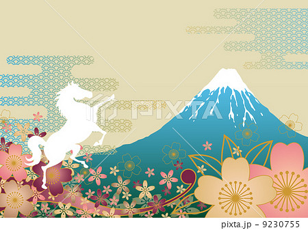 白馬と富士山と桜 白馬と富士山と桜 9230755