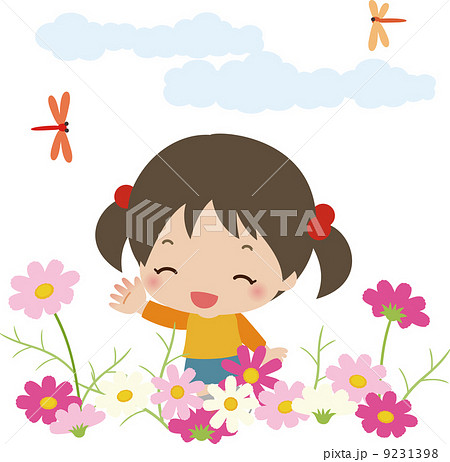 コスモス畑の中の女の子 9231398