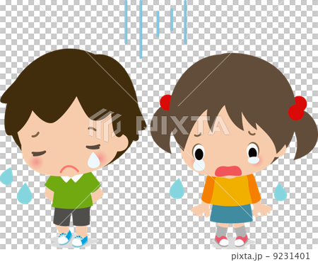 泣いている小さな男の子と女の子 9231401